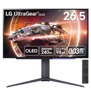 LGエレクトロニクス｜エルジー｜ゲーミング液晶ディスプレイ(26.5型/OLED/WQHD 2560×1440/240Hz/0.03ms/HDR400/HDMI2.1/DP1.4/VESA/2年保証・無輝点保証)(パープルグレー)｜27GS95QE-B