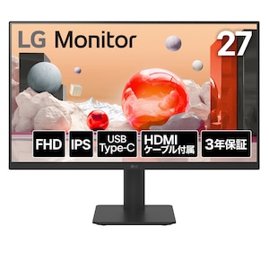 LGエレクトロニクス｜エルジー｜液晶ディスプレイ(27型/IPS/FullHD 1920×1080/100Hz/5ms/HDMI1.4/USB Type-C/VESA/3年保証・無輝点保証)(ブラック)｜27MS570B-B