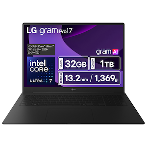 LG�G���N�g���j�N�X�b�G���W�[�b[�m�[�g�p�\�R�� 17�^�IPS�t���WQXGA(2560�~1600)/1369g/Core Ultra 7 255H/������ 32GB/SSD 1TB/Windows 11 Home]�b17Z90TP-GD88J
