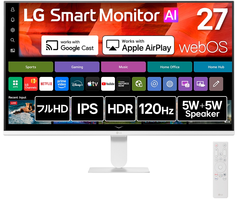 webOS搭載液晶ディスプレイ(27型/IPS/4K UHD 3840×2160/60Hz/5ms