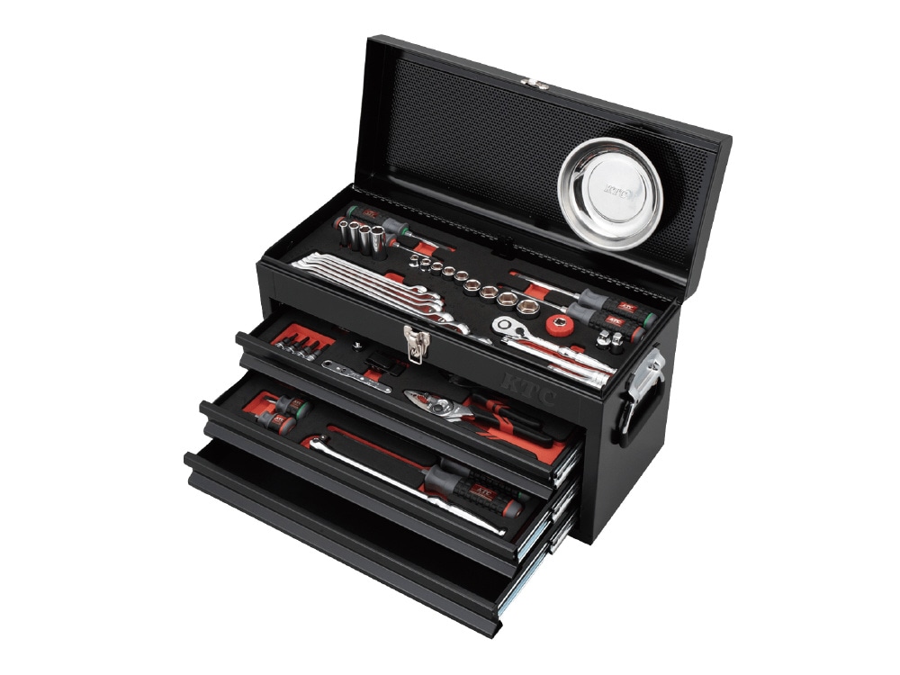 差込角9.5sq.工具セット(チェストタイプ)[66点] レッド | KTC(京都機械