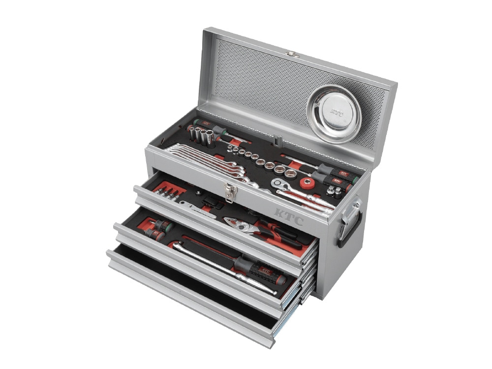 差込角9.5sq.工具セット(チェストタイプ)[66点] レッド | KTC(京都機械
