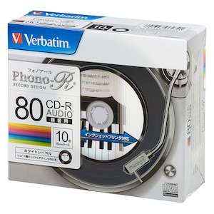 �o�[�x�C�^���b���y�pCD-R80�� 10���p�b�N�@�z���C�g�v�����^�u���bMUR80PHW10V1