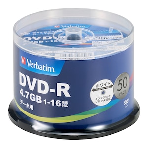 �o�[�x�C�^���b�f�[�^�p16�{���Ή�DVD-R 50���p�b�N�@4.7GB �z���C�g�v�����^�u���bDHR47JP50V4