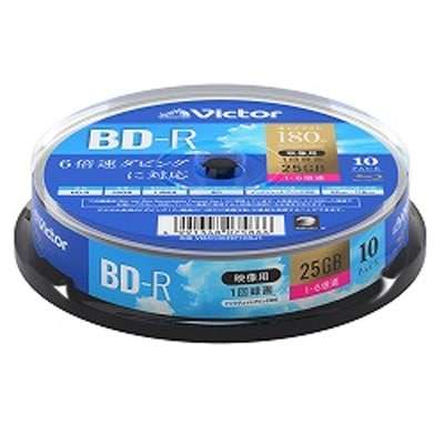 6倍速対応BD-R 20枚パック 25GB ホワイトプリンタブル | Victor 6倍速対応BD-R 20枚パック 25GB ホワイトプリンタブル | Victor