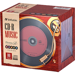 �o�[�x�C�^���b���y�pCD-R 80�� 10���p�b�N5�F�̃J���[���[�x�����R�[�h�f�U�C��Phono-R�bAR80FHX10V7