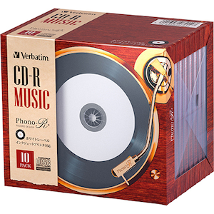 バーベイタム｜音楽用CD-R 80分 10枚パックホワイトレーベルPhono-R｜AR80FHP10V7