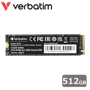 Verbatim｜バーベイタム｜【国内正規品】Verbatim 内蔵SSD Vi3000 PCIe NVMe M.2 Gen3 x4 512GB｜49374-J