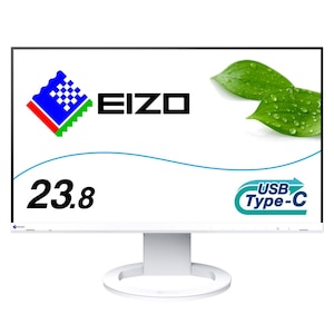 EIZO｜エイゾー｜液晶ディスプレイ(23.8型/IPS/FullHD 1920×1080/60Hz/5ms/HDMI/DP/USB Type-C/VESA/5年保証)(ホワイト)｜EV2480-ZWT
