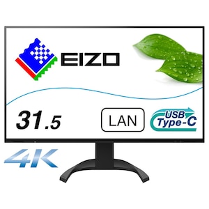 EIZO｜エイゾー｜液晶ディスプレイ(31.5型/IPS/4K UHD 3840x2160/60Hz/5ms/HDMI/DP/USB Type-C/VESA/PBP対応/5年保証)(ブラック)｜EV3240X-BK