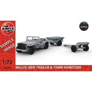 1/72 ウィリージープ トレーラー＆75mm榴弾砲【X2339】