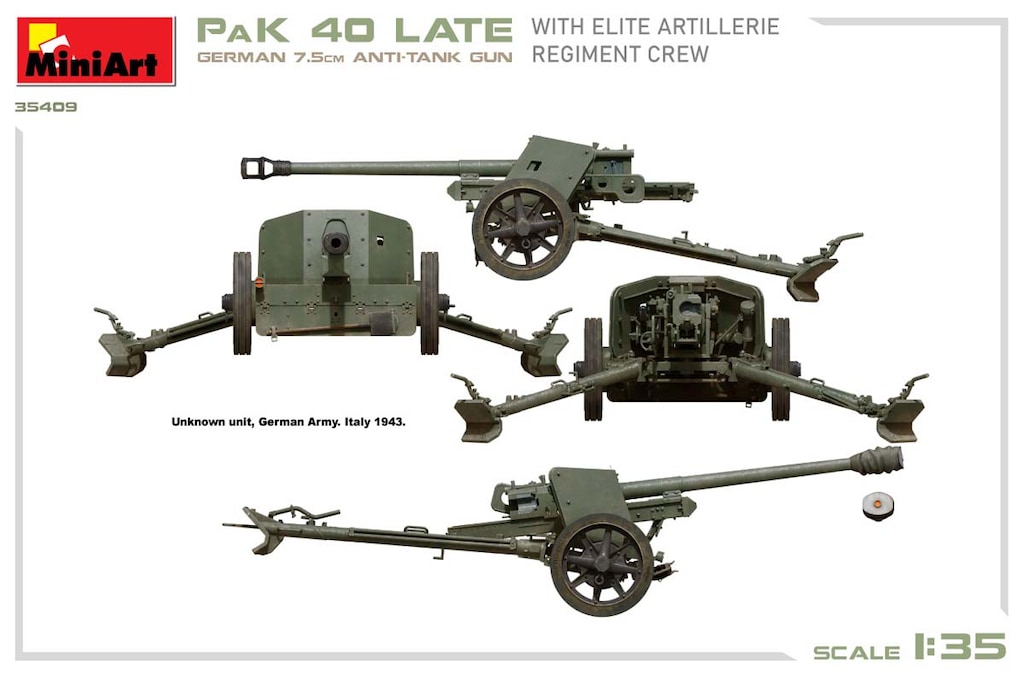 1/35 ドイツ 7.5cm対戦車砲 PaK 40 後期型 精鋭砲兵連隊
