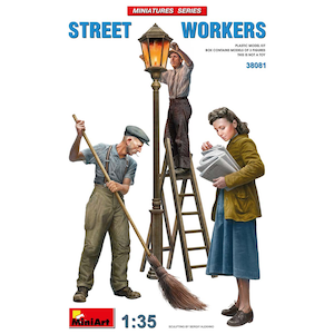 1/35 路上にいる労働者フィギュア3体入【MA38081】