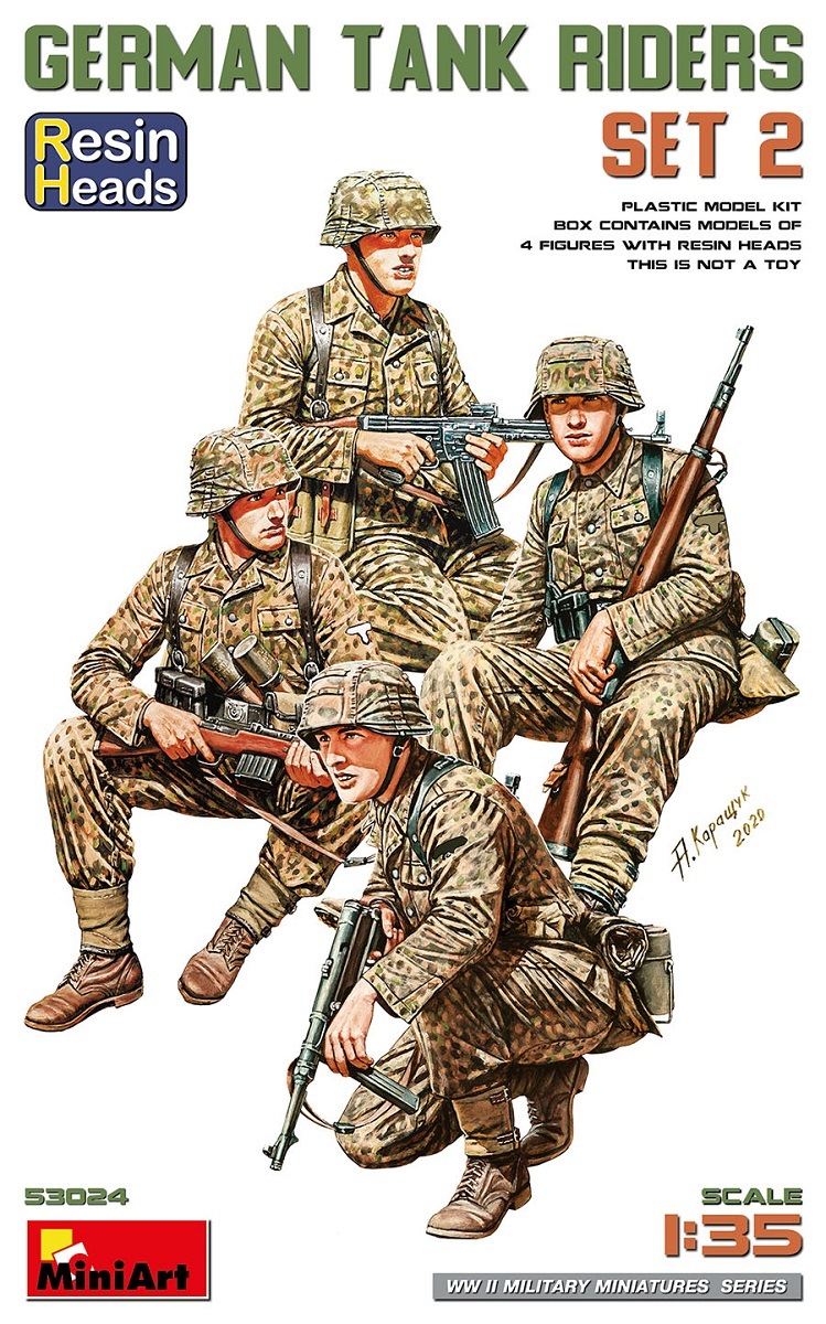 再生産】1/35 ドイツ戦車跨乗兵セット2 頭部レジン製【MA53024