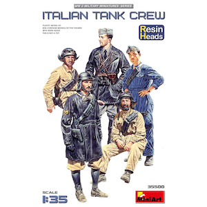 1/35 イタリア戦車乗組員 頭部レジン製 フィギュア5体入【MA35500】