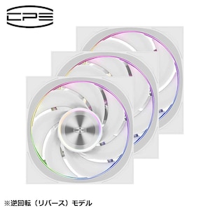 CPS�b�V�[�s�[�G�X�b�n�C�G���h�N���X 120mm PWM�t�@�� ���o�[�X 3�� �t�@���X�s�[�h�R���g���[���[�n�u�������f���i�z���C�g�j�bF7X120R-ARGB-WH3IN1