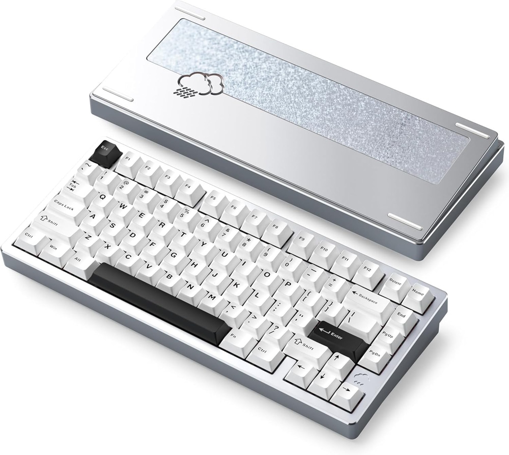 新品WOBKEY Rainy75 color シルバー Type-C/無線(2.4GHz)/Bluetooth対応 メカニカルキーボード
