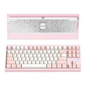 WOBKEY�b�E�H�u�L�[�bType-C/����(2.4GHz)/Bluetooth�Ή� ���J�j�J���L�[�{�[�h Crush80 Pro�i�p��z�� �s���N�j�bPC80REPINK