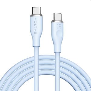 VOLTME(ボルトミー)｜3A・60W データ転送/充電 シリコンケーブル USB-C＆USB-C 1.8m（ブルー）｜C2137