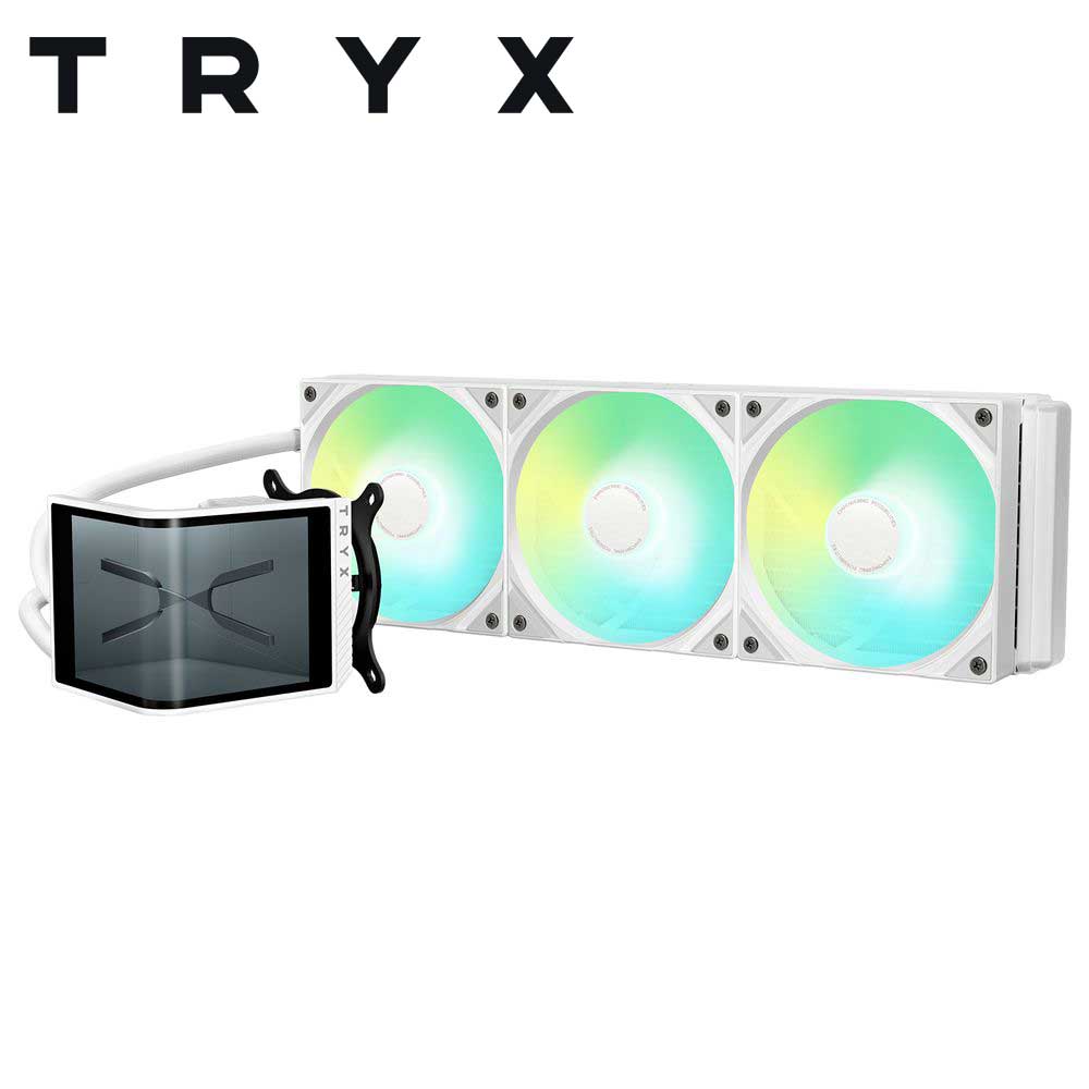 TRYX PANORAMA SE 360 ARGB ホワイト 簡易水冷　クーラー PANORAMA SE 360 ARGB Liquid Cooler L字型AMOLEDディスプレー