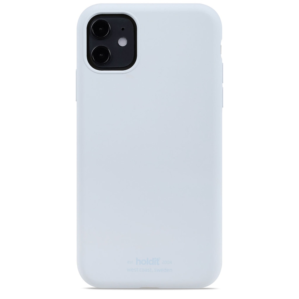 20-60代 人気ファッションブランド iPhone11用 ソフトタッチシリコンケース （ミネラルブルー コンピュータ・IT
