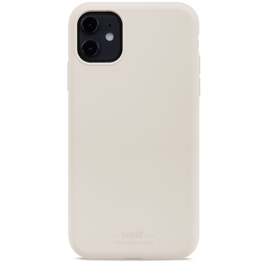 iPhone11用 ソフトタッチシリコンケース （ココナッツミルク