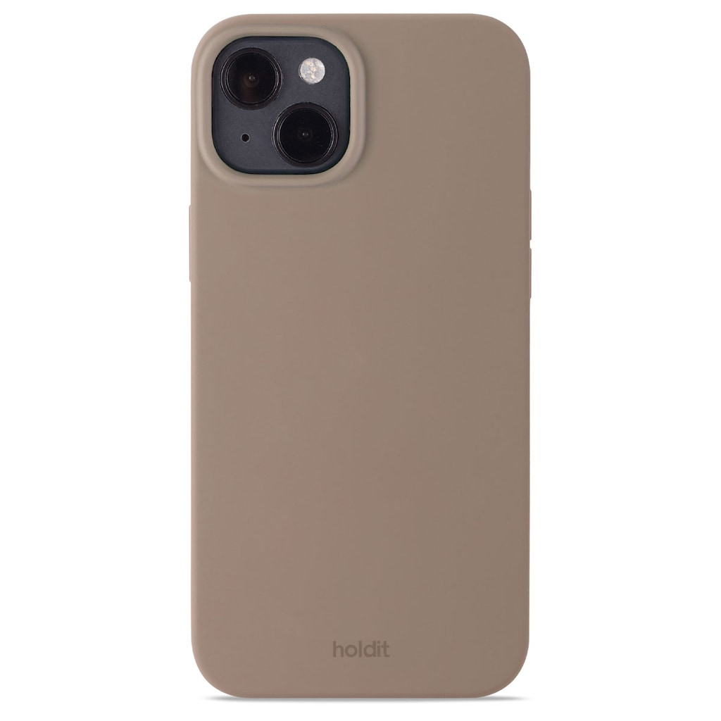 iPhone14 plus用 ソフトタッチシリコーンケース （モカブラウン