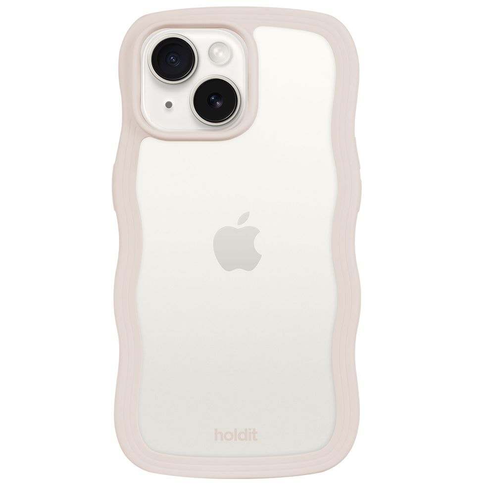 HYEON テッドケープ ベージュ 未使用品 iPhone 15/14/13用 Wavy Case 背面クリア耐衝撃 ハイブリッド