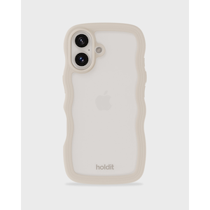 Holdit�i�z�[���f�B�b�g�j�biPhone 16�p Wavy Case �w�ʃN���A�ϏՌ��P�[�X Light Beige/Transparent�i���C�g�x�[�W���i�N���A�^�C�v�j�j�b16539(HOLDIT)