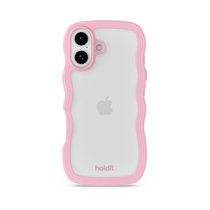 Holdit�i�z�[���f�B�b�g�j�biPhone 17�p Wavy Case �w�ʃN���A�ϏՌ��P�[�X�iPink/Transparent�j�b16824(HOLDIT)