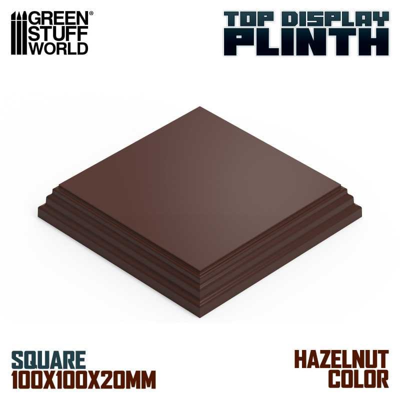 正方形ディスプレイ台座10x10cm ヘーゼルナッツブラウン【GSWD