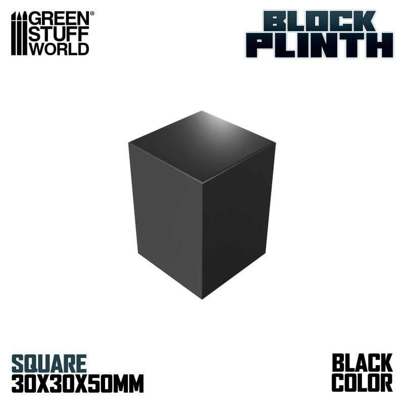 正四角柱ブロック台座 3x3cm ブラック【GSWD-5810】 | グリーン