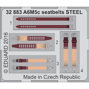 【再生産】1/32 零式艦上戦闘機 52型丙 シートベルト（ステンレス製）(ハセガワ用)【EDU32883】【在庫処分】