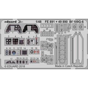 【再生産】1/48 Bf109G-6 エッチングパーツ (タミヤ用)【EDU49890】