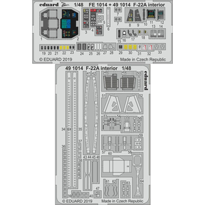 【再生産】1/48 F-22A 内装エッチングパーツ(ハセガワ用)【EDU491014】