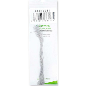 【再生産】鉛線 直径0.3mm x 120mm (約30本入り)【ASCT0051】