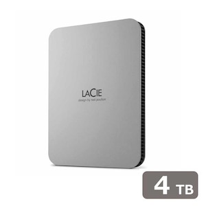 LaCie｜ラシー｜LaCie 外付け HDD 4TB ポータブル Mobile Drive USB3.2 USB Type-C×1 3年保証 Toolkit付属 【 Windows Mac iPad 】対応（ムーン・シルバー）｜STLP4000400