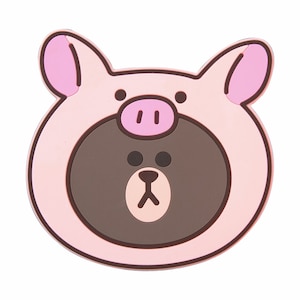 LINE FRIENDS�b10W �}���[�d�Ή� ���C�����X�[�d�p�b�h �W�����O���u���E���i�s�M�[�u���E���j�bKCL-WPT002