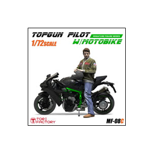 1/72 現用 米 愛車に跨るアメリカ軍パイロット 大型スーパーバイク付【MF-08C】