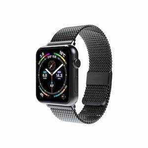 miak�bApple Watch 41mm(Series7)/40mm(SE/6/5/4)/38mm(3/2/1)�p CLIP MESH BAND�i�u���b�N�j�bSMAMA-W3840BK