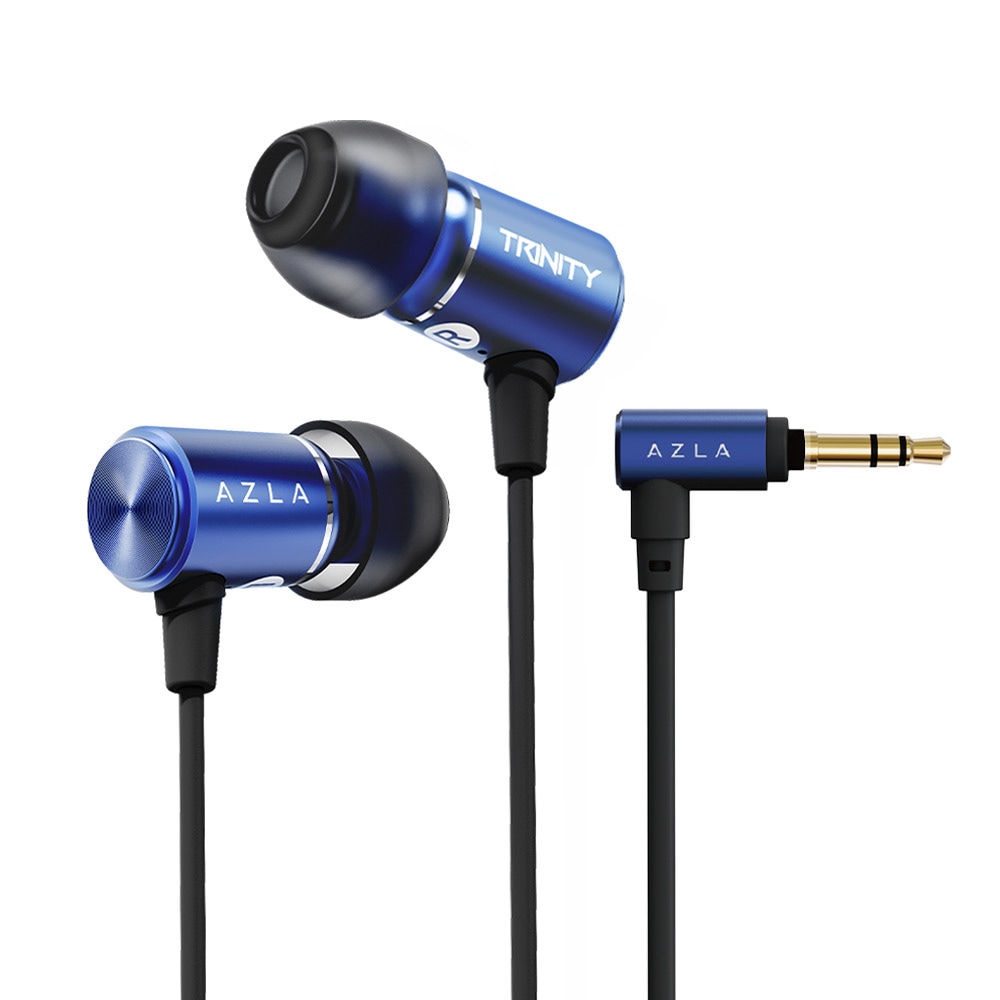 ダイナミック型カナルイヤホン（Blue）3.5mm 3極プラグ（L字