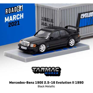 1/64 Mercedes-Benz 190E 2.5-16 Evolution II 1990 Black Metallic　コンテナBOX付【T64R-024-BK】