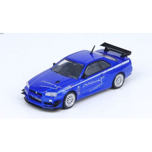 1/64 NISSAN スカイライン GT-R (R34) V-SPEC Tuned by "MINE'S"【IN64-R34VS-MINES-BL】