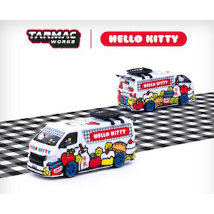 1/64 Toyota Hiace Widebody Tarmac Works X Hello Kitty Capsule Delivery Van With metal oil can【T64-038-HKD】【在庫処分】