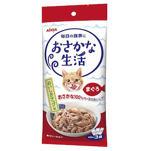 アイシア｜おさかな生活 まぐろ 180g (60g×3袋)｜ｵｻｶﾅｾｲｶﾂﾏｸﾞﾛ180G