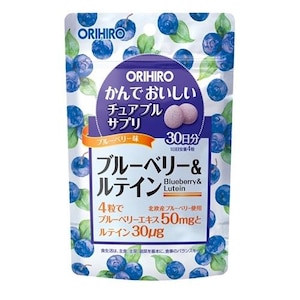 オリヒロ｜かんでおいしいチュアブルサプリ　ブルーベリー＆ルテイン　120粒｜ｶﾝﾃﾞﾁﾕｱﾌﾞﾙ ﾌﾞﾙ-&ﾙﾃｲﾝ