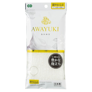オーエ｜あわゆきナイロンタオル超やわらか ホワイト 1枚｜ｱﾜﾕｷ ﾅｲﾛﾝﾀｵﾙﾁﾖｳﾔﾜﾗｶW