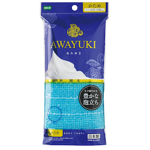 オーエ｜あわゆきナイロンタオルかため ブルー 1枚｜ｱﾜﾕｷ ﾅｲﾛﾝﾀｵﾙｶﾀﾒB
