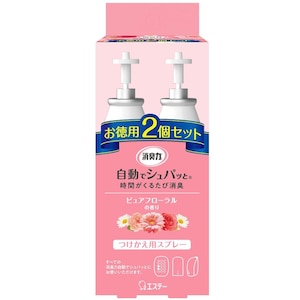 エステー｜消臭力 自動でシュパッと つけかえ2個セット ピュアフローラルの香り｜ｼﾞﾄﾞｳﾃﾞｼﾕﾊﾟﾂﾄｶｴ2PFR