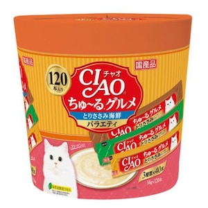 いなばペットフード｜CIAO ちゅ～るグルメ ささみ海鮮バラエティ 14g×120本｜SC-213ﾁﾕ-ﾙG120ｻｻﾐｶｲｾ